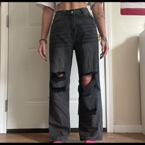 Adika Ripped wide leg jeans